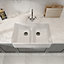 Fireclay Double Bowl Full Weir Butler Sink - No Overflow, No Tap Hole - 795mm