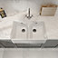 Fireclay Double Bowl Full Weir Butler Sink - with Overflow, No Tap Hole (Waste Sold Separately) - 795mm - Balterley
