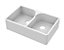 Fireclay Double Bowl Stepped Weir Butler Sink - With Overflow, No Tap Hole - 795mm