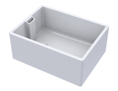 Fireclay Single Bowl Belfast Kitchen Sink with Overflow 615mm x 462mm 46W Waste