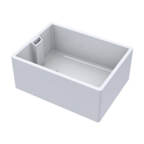 Fireclay Single Bowl Belfast Kitchen Sink with Overflow 615mm x 462mm 46W Waste