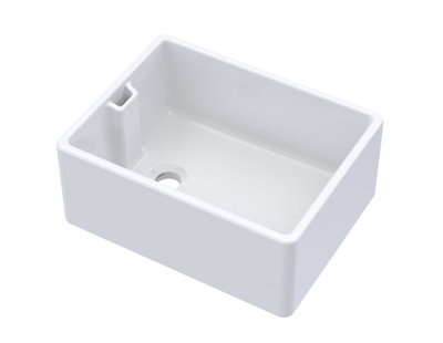 Fireclay Single Bowl Belfast Sink with Overflow - 595mm x 455mm - 1.5W Waste - Balterley