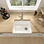 Fireclay Single Bowl Belfast Sink With Overflow, No Tap Hole - 595mm