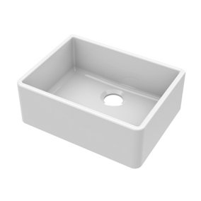 Fireclay Single Bowl Butler Sink - No Overflow, No Tap Hole (Waste Sold Separately) - 595mm - Balterley