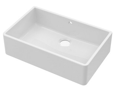 Fireclay Single Bowl Butler Sink - with Overflow, No Tap Hole (Waste Sold Separately) - 795mm - Balterley