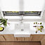 Fireclay Single Bowl Butler Sink - With Tap Ledge and Overflow, No Tap Hole - 595mm
