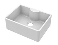 Fireclay Single Bowl Butler Sink - With Tap Ledge, No Overflow, No Tap Hole - 595mm