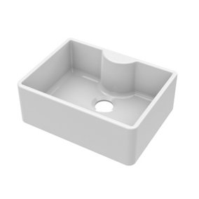 Fireclay Single Bowl Butler Sink - with Tap Ledge, No Overflow, No Tap Hole (Waste Sold Separately) - 595mm - Balterley