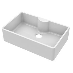 Fireclay Single Bowl Butler Sink - with Tap Ledge, No Overflow, No Tap Hole (Waste Sold Separately) - 795mm - Balterley