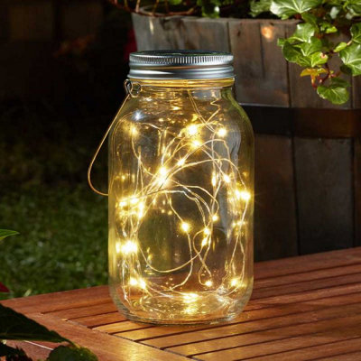 Firefly Effect Glass Garden Lantern