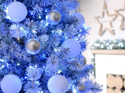 Toodour White & Blue Christmas Icicle Lights, 29.5ft 360 LED