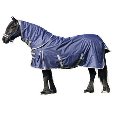 Firefoot 50Gm Standard-Neck achable Neck Horse Turnout Rug Navy/Grey (5 9