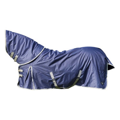 Firefoot 50Gm Standard-Neck achable Neck Horse Turnout Rug Navy/Grey (5)