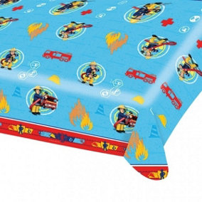 Fireman Sam Plastic Party Table Cover Blue/Red/Yellow (One Size)