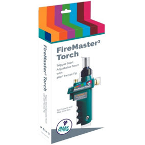 FireMaster 3 Blow Torch with Swivel Neck CGA600 Connection for Mapp Propane