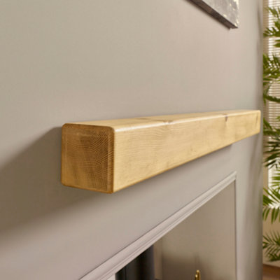 Fireplace Mantel Beam - Lightweight Pine Mantle Piece - 100cm (L) - Off the Grain