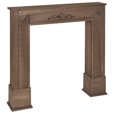 Fireplace Mantel Dark Wood DEDIN Price Comparisons | Compare The Build