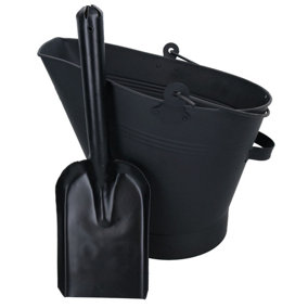 Fireplace Waterloo Style Scuttle Wide Mouth Bucket + 5" Wide Coal Hand Shovel