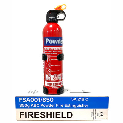 FireShield 850g ABC Dry Powder Fire Extinguisher Mini Extinguisher with ...