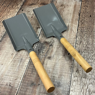 4 Pcs Fireplace Ash Shovels - 15.4" Black Fire Pit Tools With Hang Straps