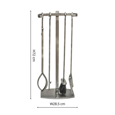 Fireside Companion Set Antique Pewter H72cm W28.5cm Price Comparisons | Compare The Build