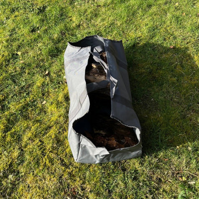 Fireside Kindling Bucket in French Grey with Canvas Log Carrier Bag - 3