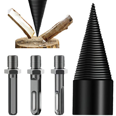 Firewood Drill Bit with Wood Splitter Simple Log Splitting Drill Bit ...