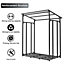 Firewood Rack Holder Metal Log Storage Store with PE Cover 6 x 2 ft