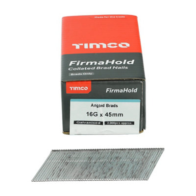 FirmaHold Collated Brad Nails - 16 Gauge - Angled - Galvanised ABG1645 - 16g x 45mm