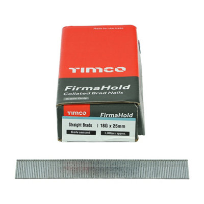 FirmaHold Collated Brad Nails - 18 Gauge - Straight - Galvanised BG1825 - 18g x 25mm - 3
