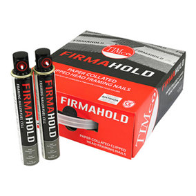 FirmaHold Collated Clipped Head Nails & Fuel Cells - Trade Pack - Plain Shank - Bright CBRT90G - 3.1 x 90/2CFC