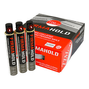 FirmaHold Collated Clipped Head Nails & Fuel Cells - Trade Pack - Ring Shank - Bright CBRT50G - 2.8 x 50/3CFC