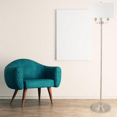 First Choice Lighting 3 Light Antique Brass Floor Standard Light with ...