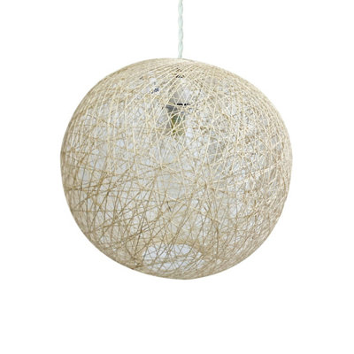 First Choice Lighting Abaca Natural 10" Globe Ceiling Light Shade