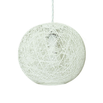 First Choice Lighting Abaca White 10" Globe Ceiling Light Shade