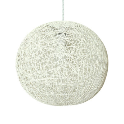 First Choice Lighting Abaca White 14" Globe Ceiling Light Shade