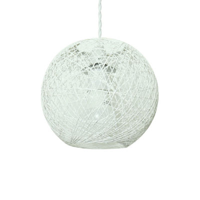 First Choice Lighting Abaca White 8" Globe Ceiling Light Shade