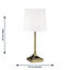 First Choice Lighting Aldersley Antique Brass White Table Lamp With Shade