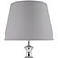 First Choice Lighting Anthea Chrome Clear Glass Grey Table Lamp With Shade