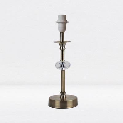 First Choice Lighting Antique Brass Stick Table Lamp Base with Facet Detail
