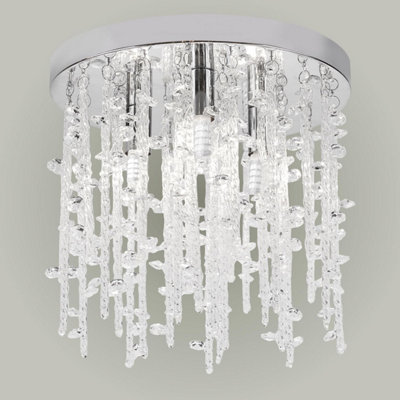 First Choice Lighting Azalea Crystal Flush Ceiling Light