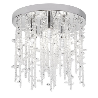 First Choice Lighting Azalea Crystal Flush Ceiling Light