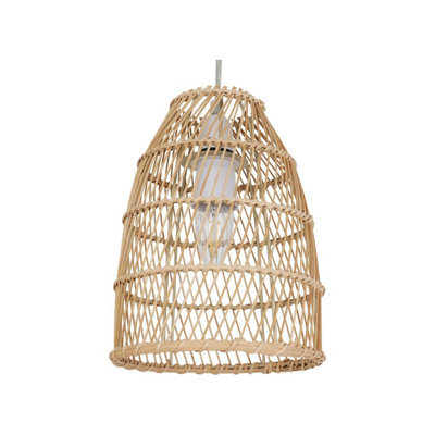 First Choice Lighting Bamboo Natural Bamboo Easy Fit Pendant Shade DIY at B Q