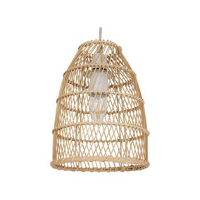 First Choice Lighting Bamboo Natural Bamboo Easy Fit Pendant Shade