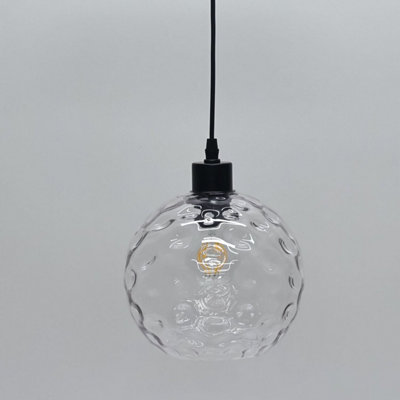 First Choice Lighting Barnum Clear Dimple Glass Globe with Black ...