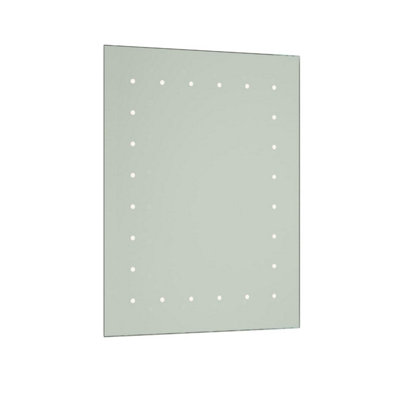 First Choice Lighting Battery Operated LED Illuminated Bathroom 60cm Dot Rectangular Mirror