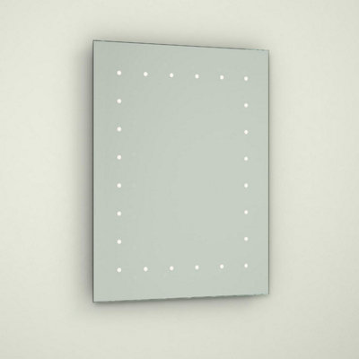 First Choice Lighting Battery Operated LED Illuminated Bathroom 60cm Dot Rectangular Mirror