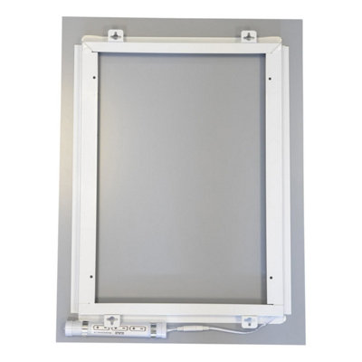 First Choice Lighting Battery Operated LED Illuminated Bathroom 60cm Dot Rectangular Mirror