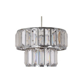First Choice Lighting Beaded Acrylic Crystal Prism Two Tier Pendant Shade