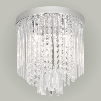 First Choice Lighting Belgravia Chrome Clear Glass 3 Light Flush ...